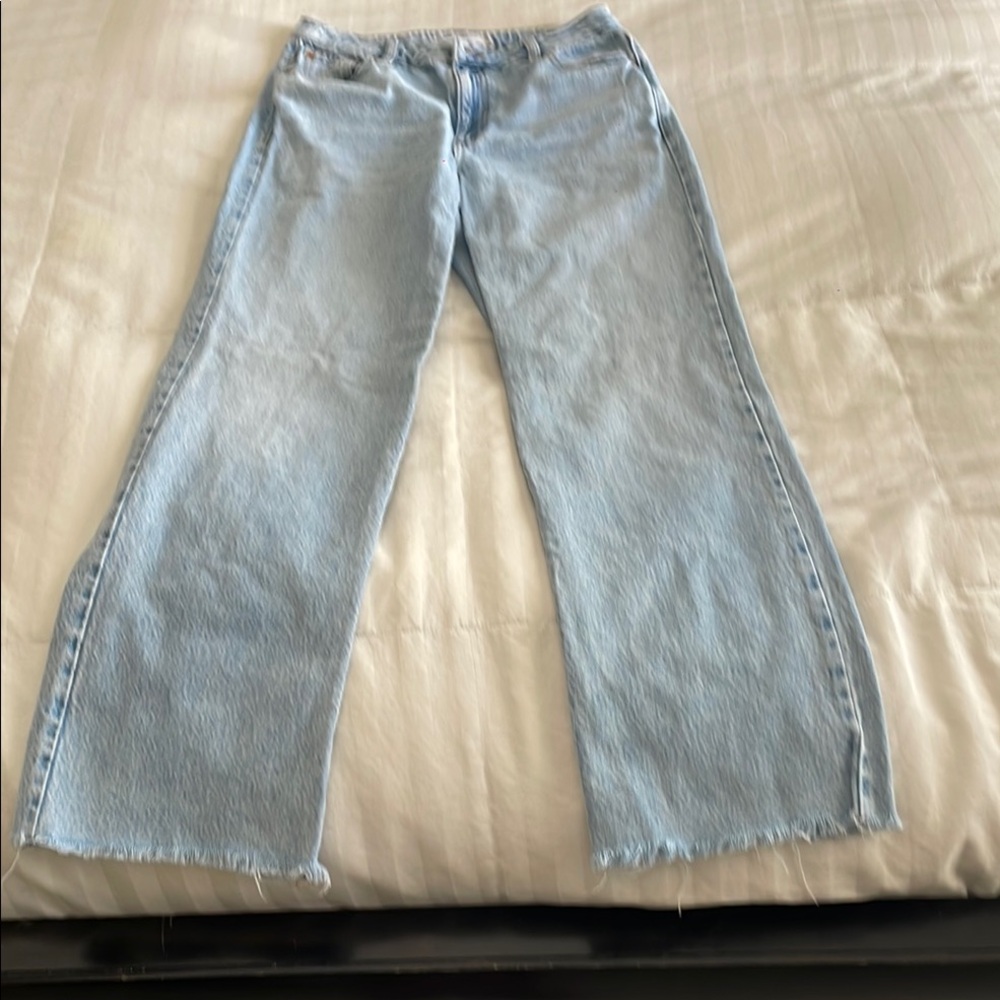 Garage Blue Flare Wide Leg Jeans with Vintage Charm
